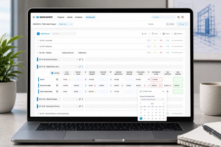 Construction Tracking Dashboard screenshot 2