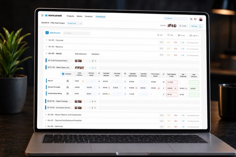 koncurent Construction Tracking Dashboard cover